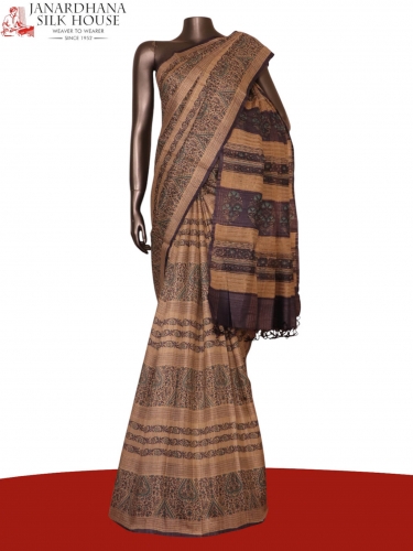 Pure Floral Tussar Silk Saree